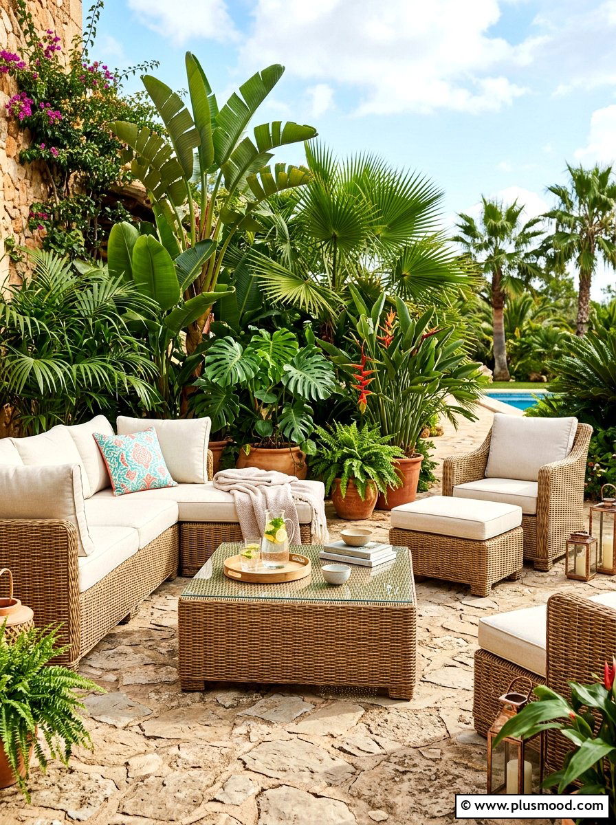 Rattan Patio Set - 25 summer coastal patio ideas