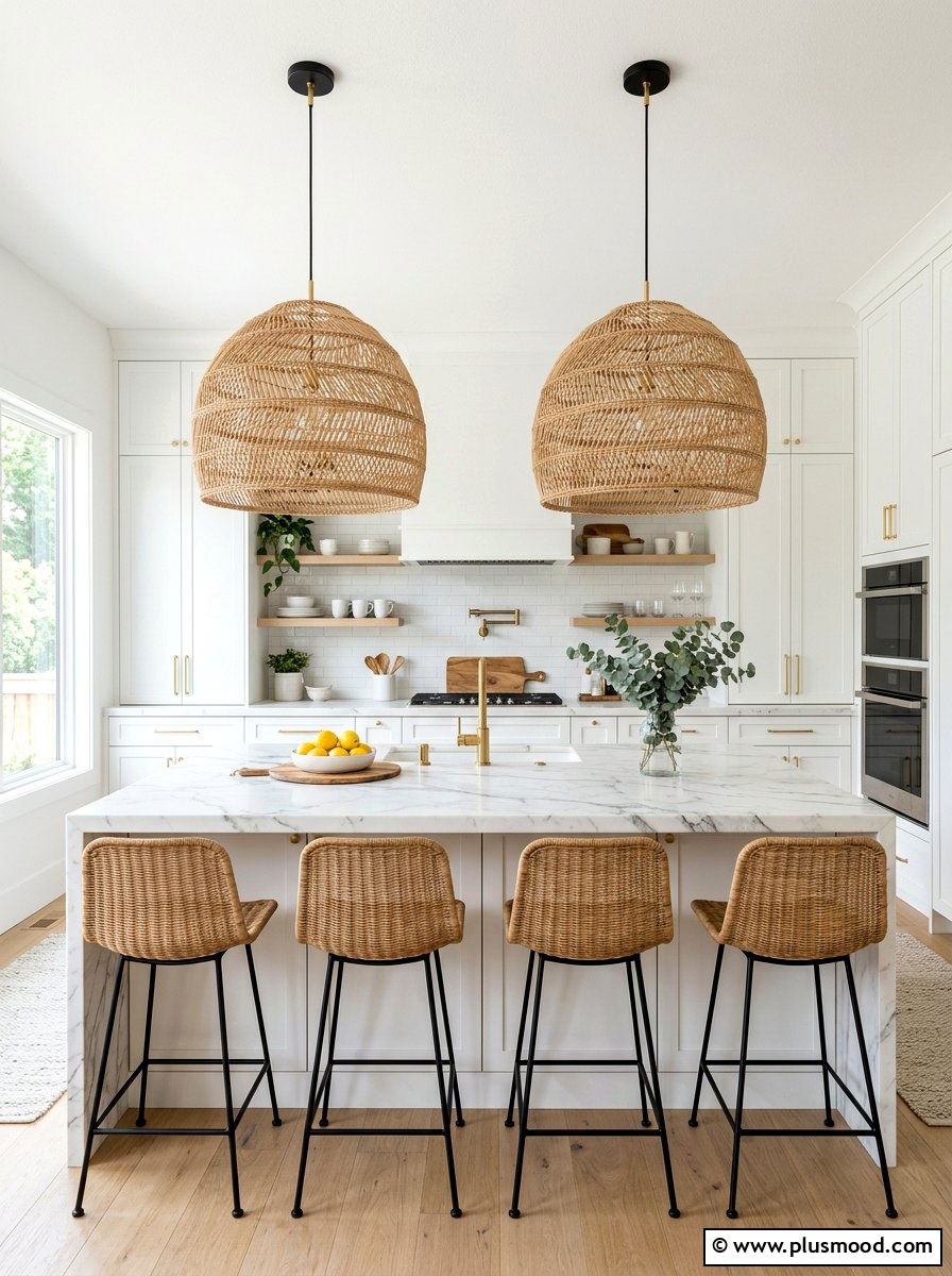 Rattan Pendant Light - 25 summer decor ideas with rattan