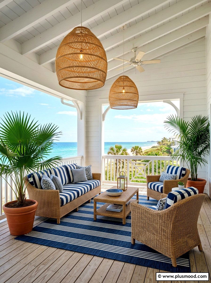 Rattan Pendant Porch Lighting - 25 summer porch lighting ideas