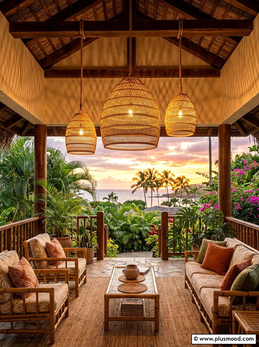 Rattan Pendants - 25 summer garden lighting ideas