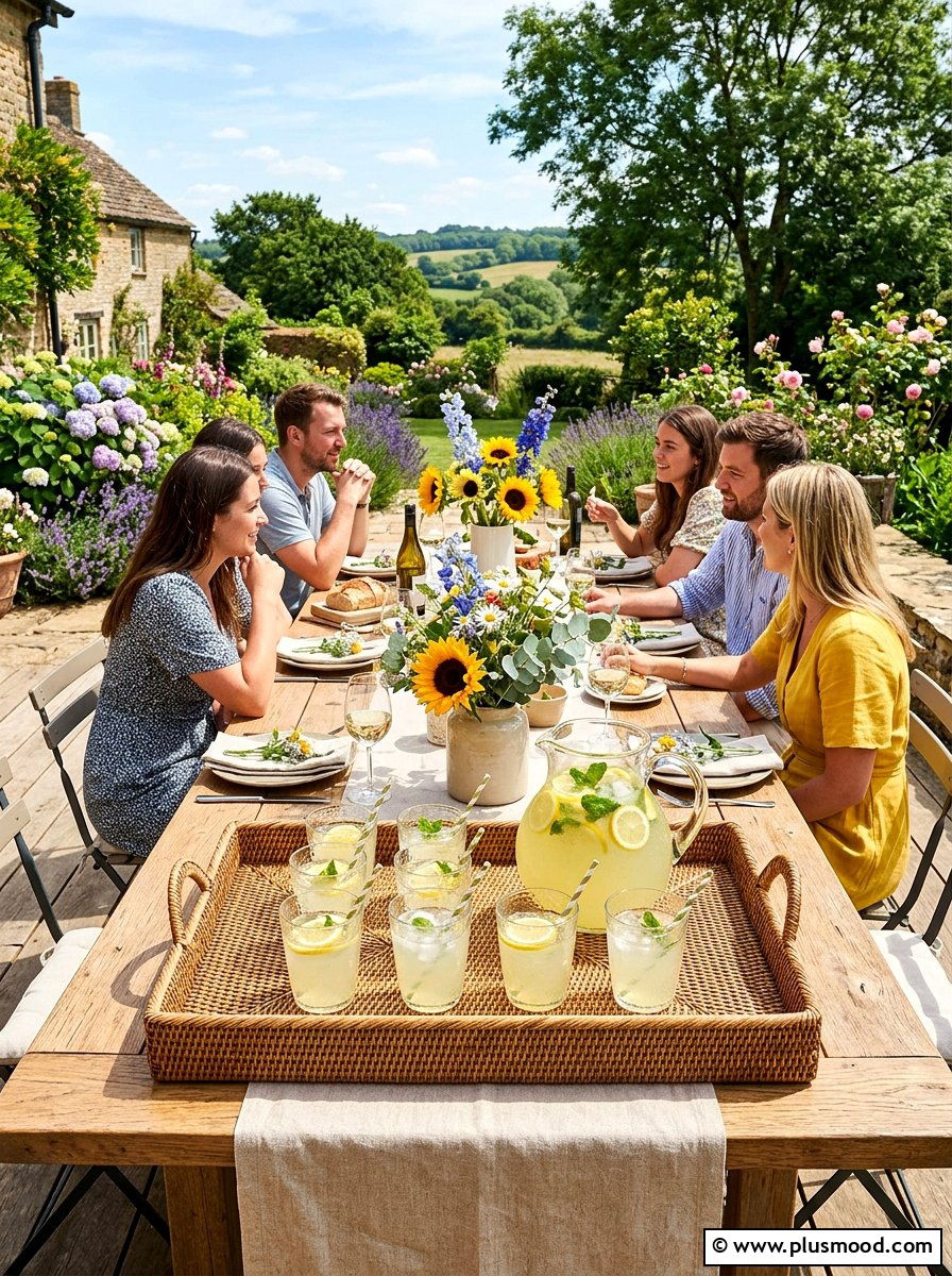 Rattan Serving Tray - 25 summer decor ideas with rattan
