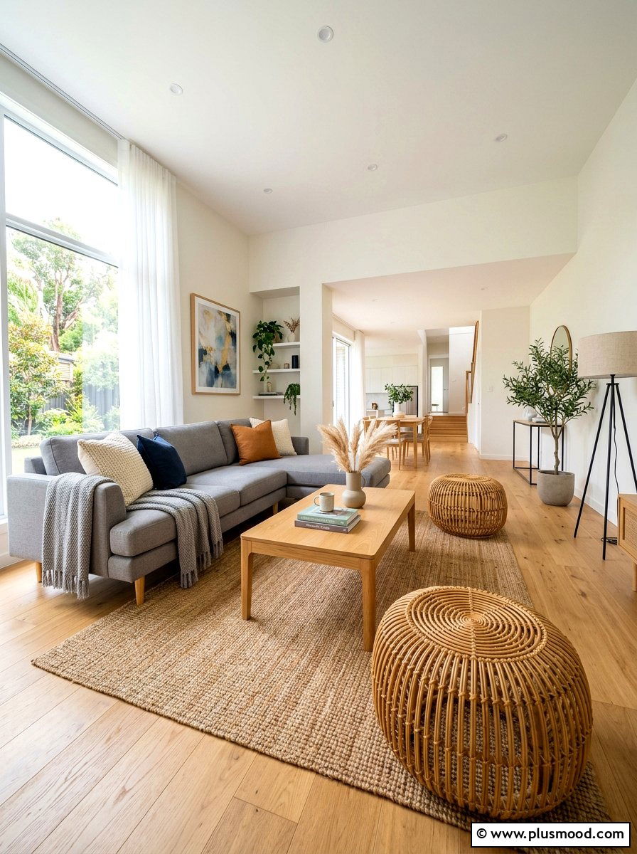 Rattan Stool Seating Pouf - 25 summer rattan decor ideas