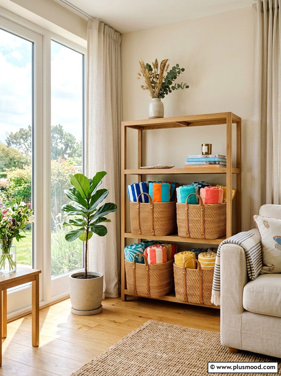 Rattan Storage Basket - 25 summer decor ideas with rattan