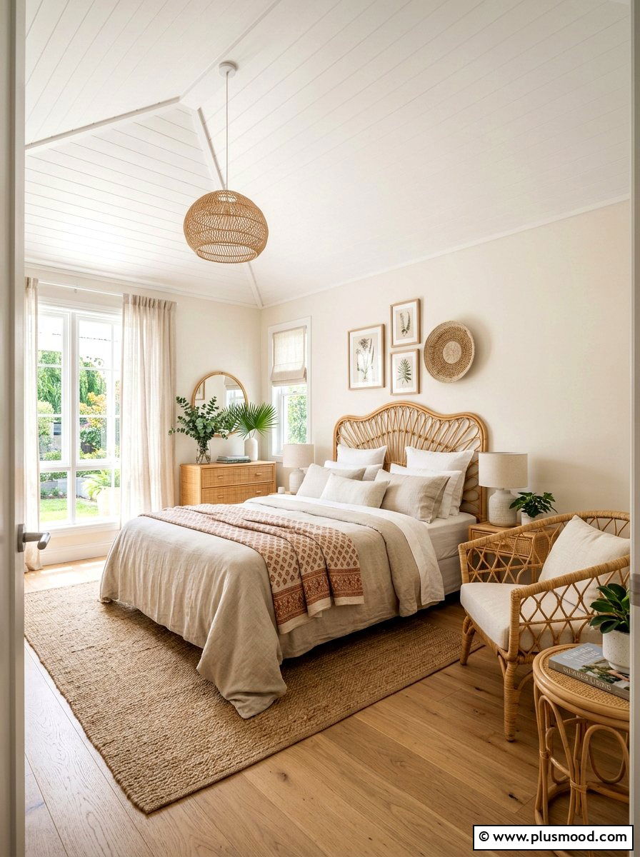 Rattan Summer Bedroom - 25 summer bedroom makeover ideas