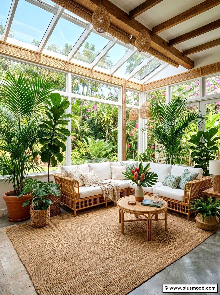 Rattan Sunroom - 25 light and airy summer decor ideas