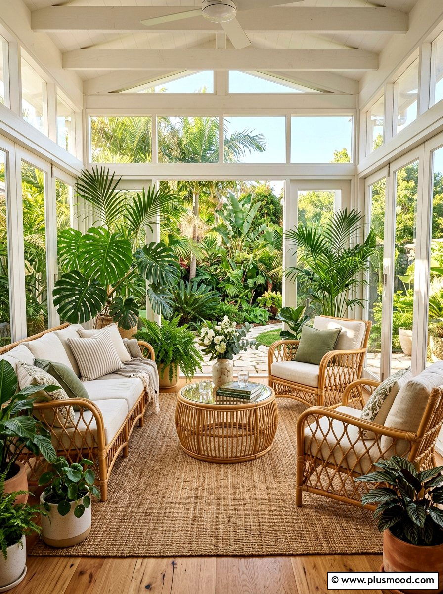 Rattan Sunroom Decor - 25 summer entertaining living room ideas