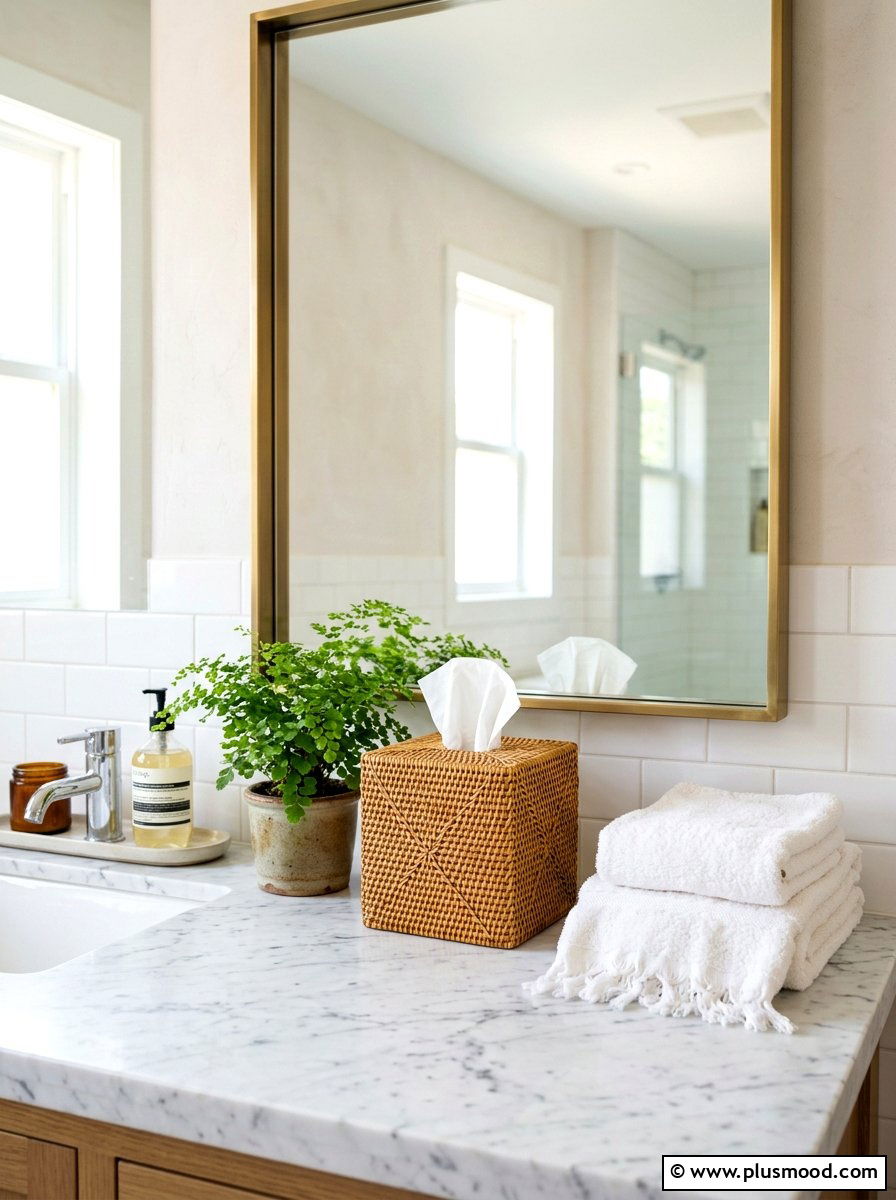 Rattan Tissue Box Cover - 25 summer rattan decor ideas