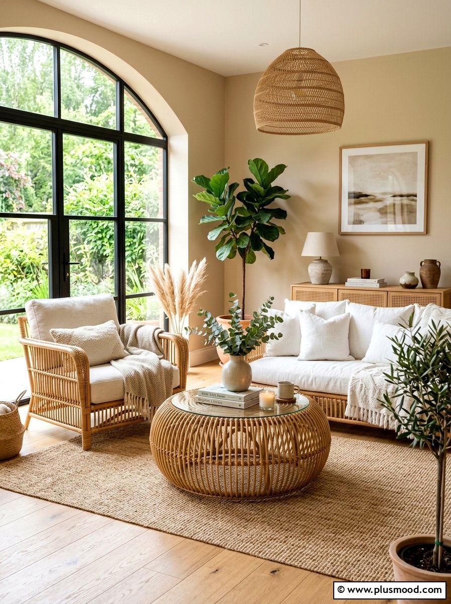 Rattan Woven Furniture Living Room - 25 summer decor ideas for beige living room