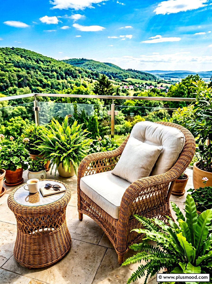 Rattan balcony furniture - 25 late summer balcony ideas
