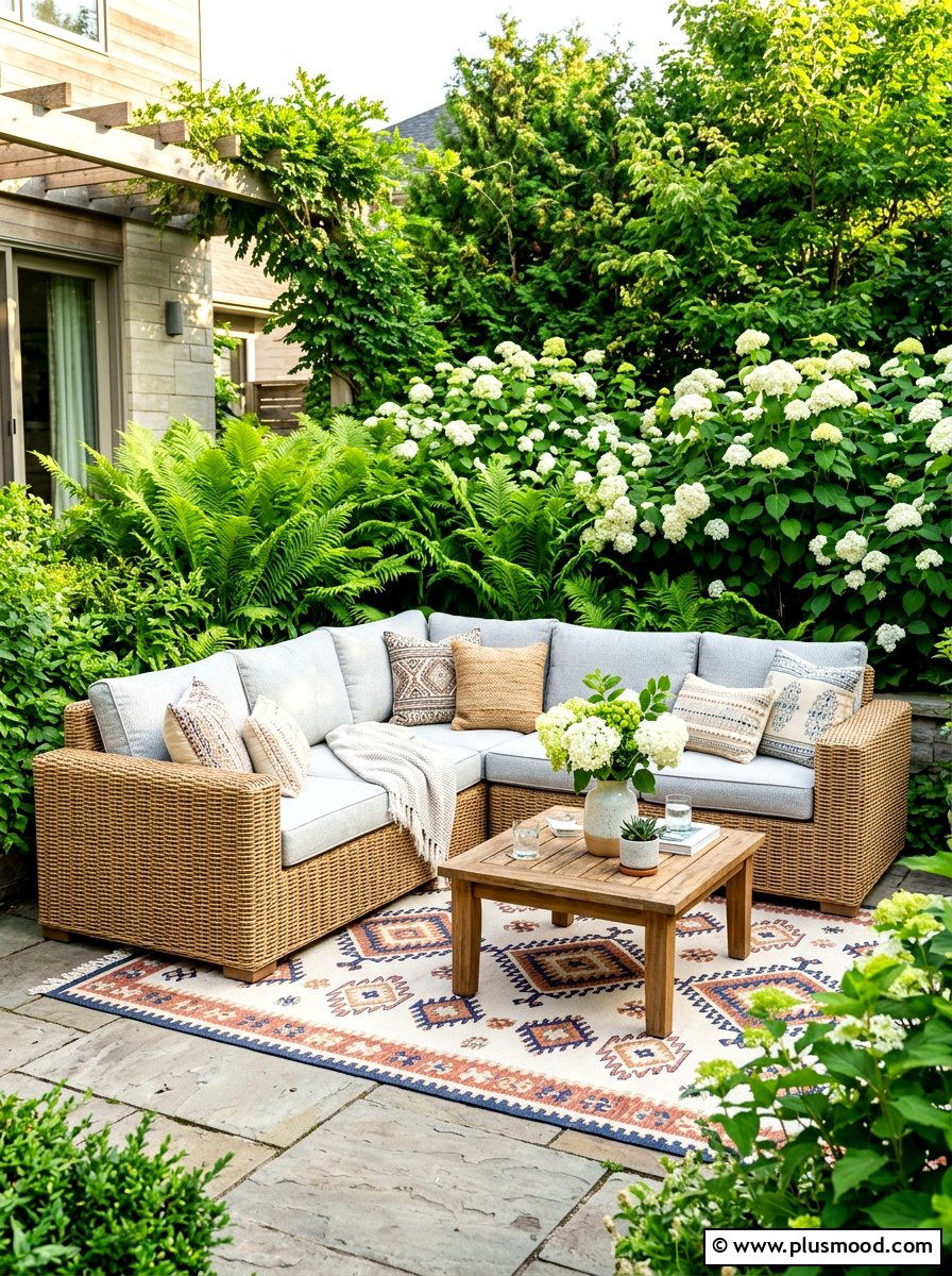 Rattan corner sofa - 25 summer garden seating ideas