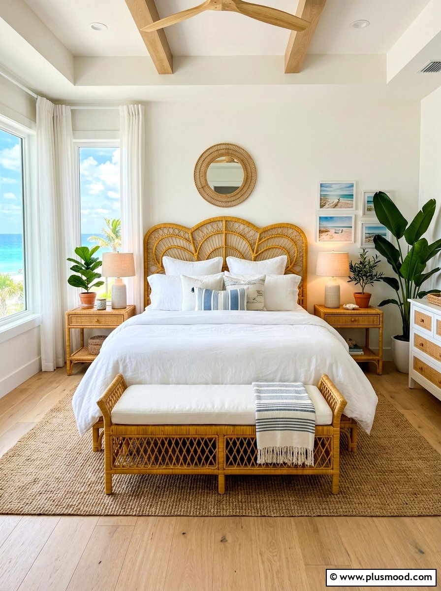 Rattan furniture coastal bedroom - 25 coastal summer bedroom ideas