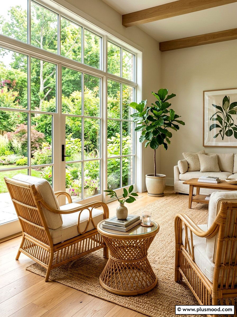 Rattan furniture living room - 25 beachy summer living room ideas