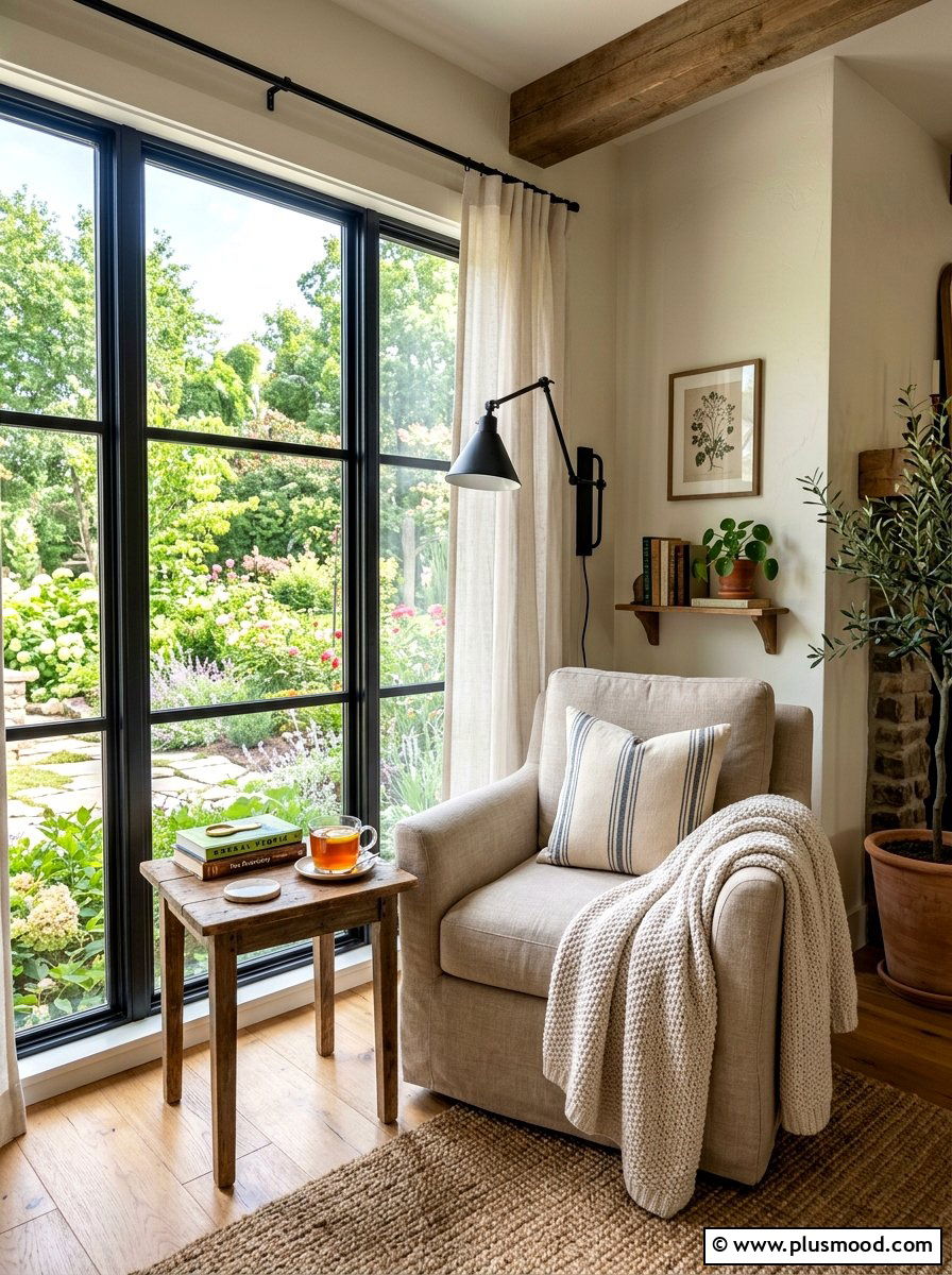 Reading Nook - 25 summer modern farmhouse summer decor ideas