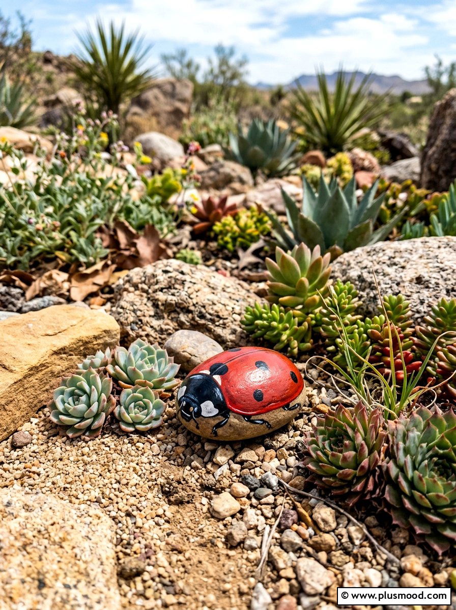 Realistic Ladybug Rock Painting - 25 painted rock ideas with ladybugs
