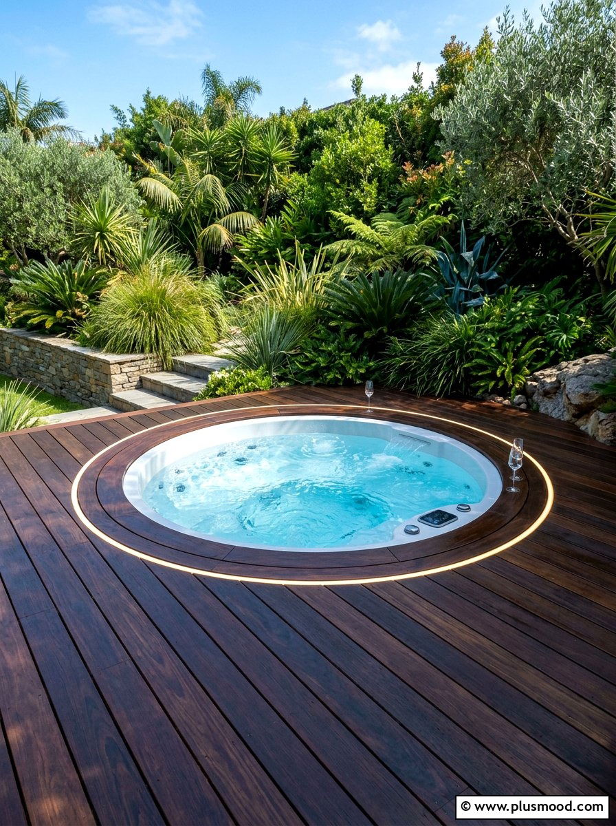 Recessed Deck Hot Tub - 25 summer backyard spa ideas