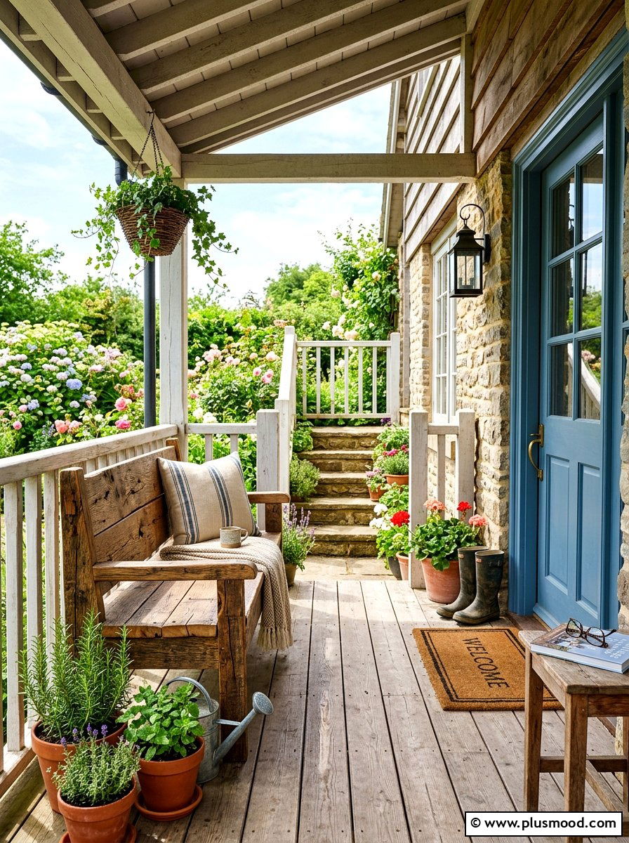 Reclaimed Wood Bench - 25 late summer cottage decor ideas