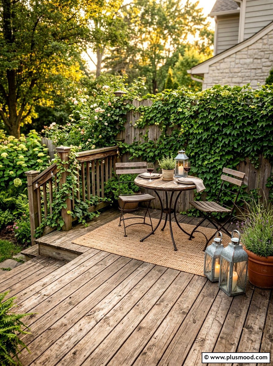 Reclaimed Wood Deck - 25 small backyard ideas farmhouse style