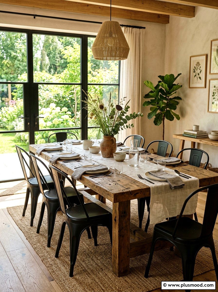 Reclaimed Wood Dining - 25 summer natural texture decor ideas