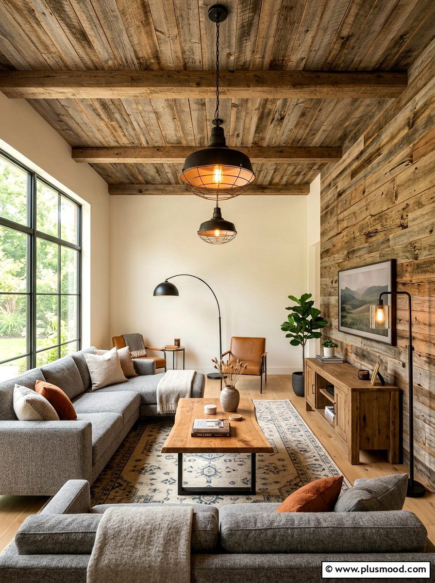 Reclaimed Wood Living Room - 25 summer cottage living room ideas