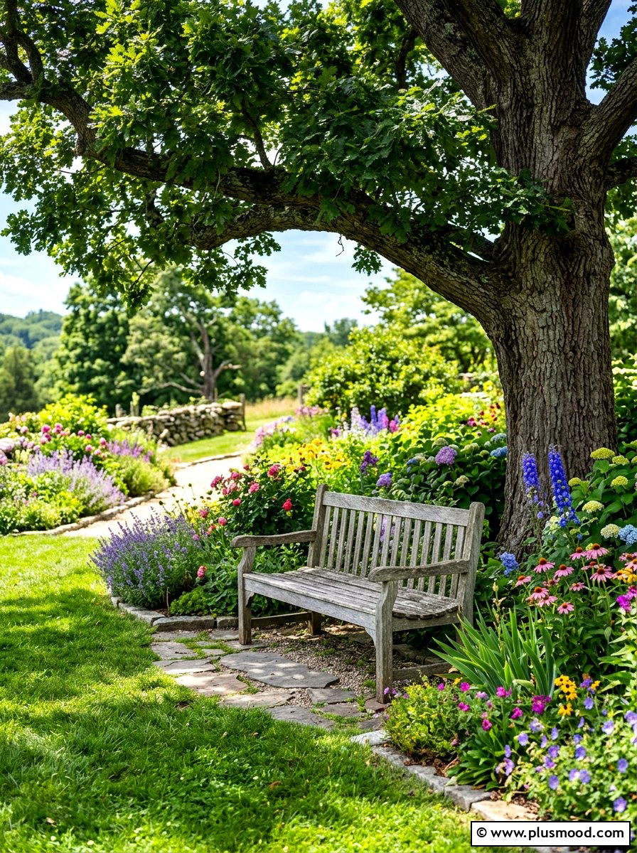 Reclaimed wood garden bench - 25 summer farmhouse outdoor entertaining ideas