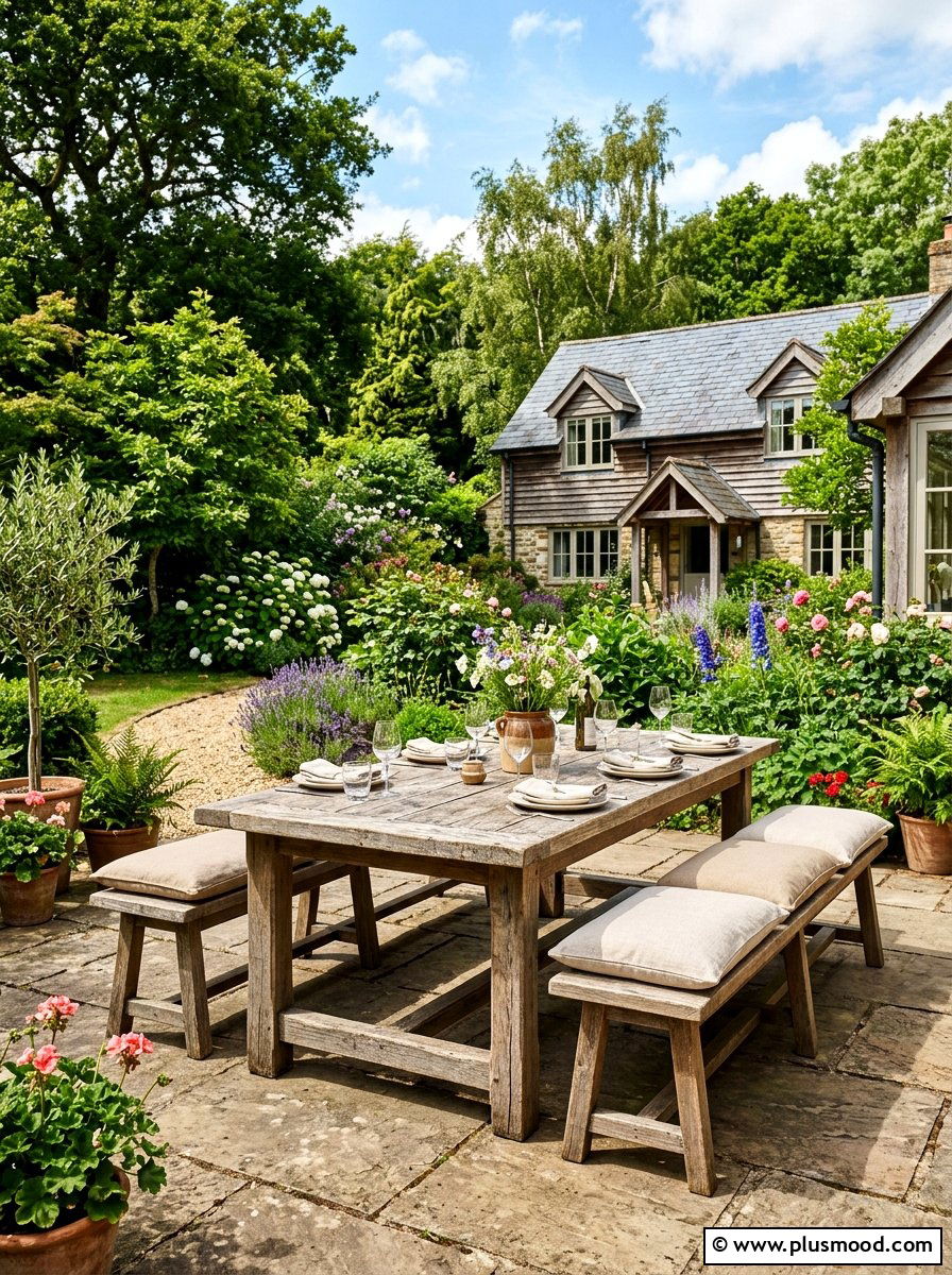 Reclaimed wood patio furniture - 25 summer rustic backyard ideas