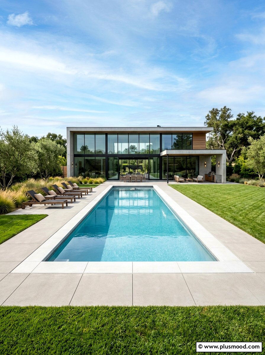 Rectangular Geometric Pool - 25 pool landscaping ideas modern style