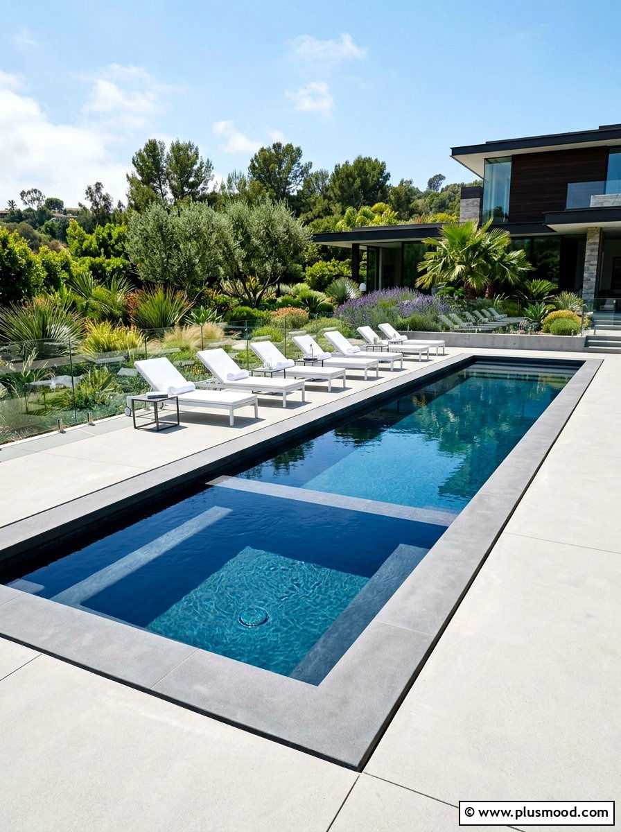 Rectangular Modern Pool - 25 summer coastal pool area ideas