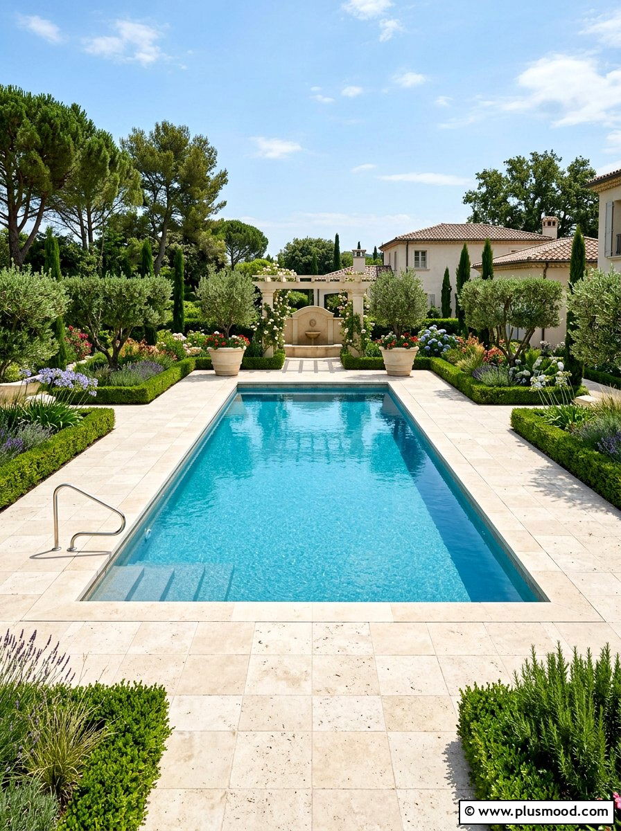 Rectangular pool with pavers - 25 pool landscaping ideas with pavers
