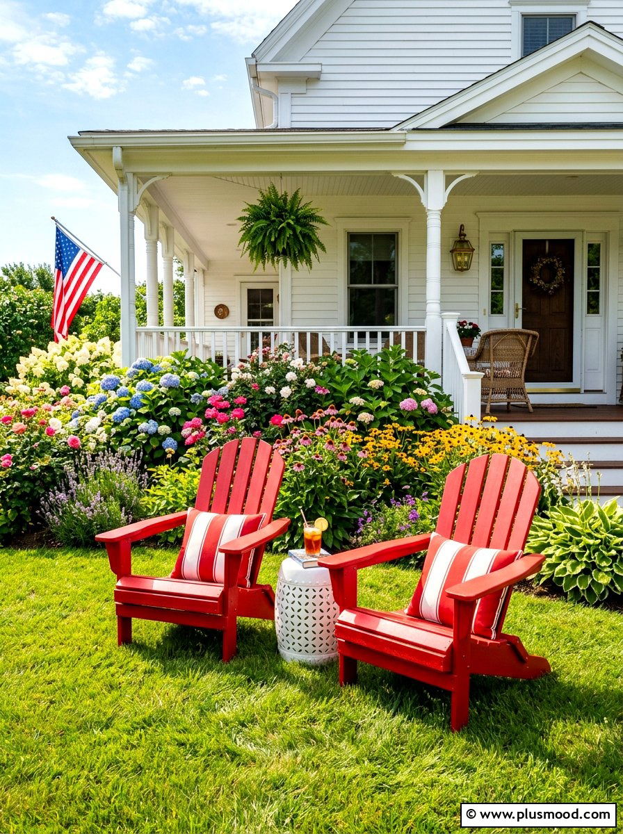 Red Adirondack Chairs