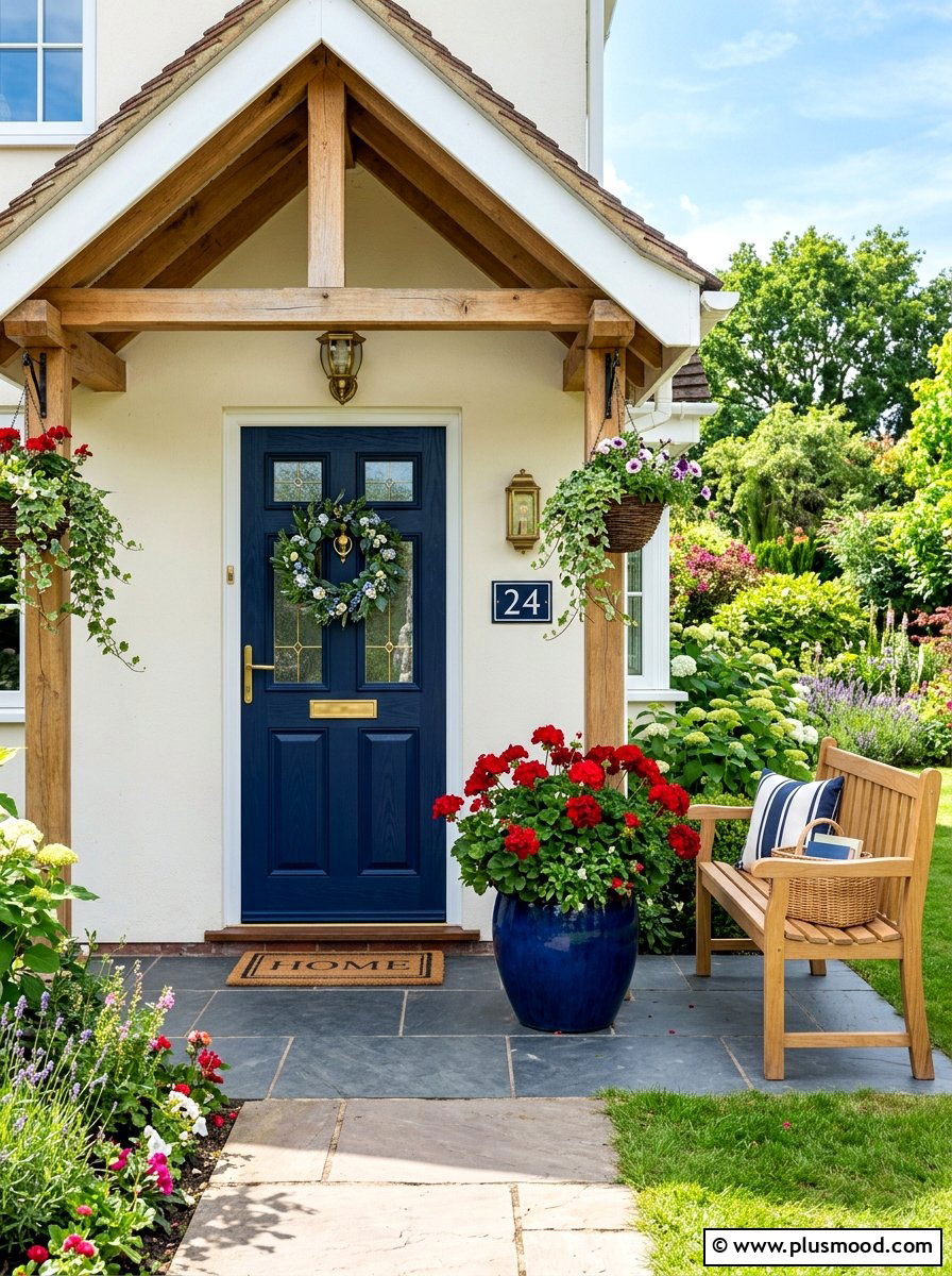 Red Geranium Porch Pot - 25 summer curb appeal planter ideas