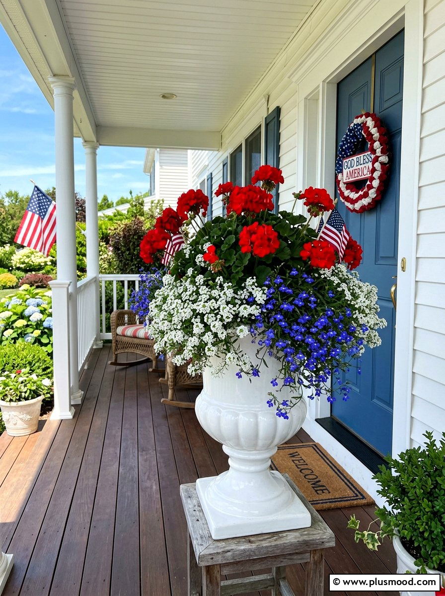Red White And Blue Porch Flowers - 25 summer flower pot arrangement ideas for front porch