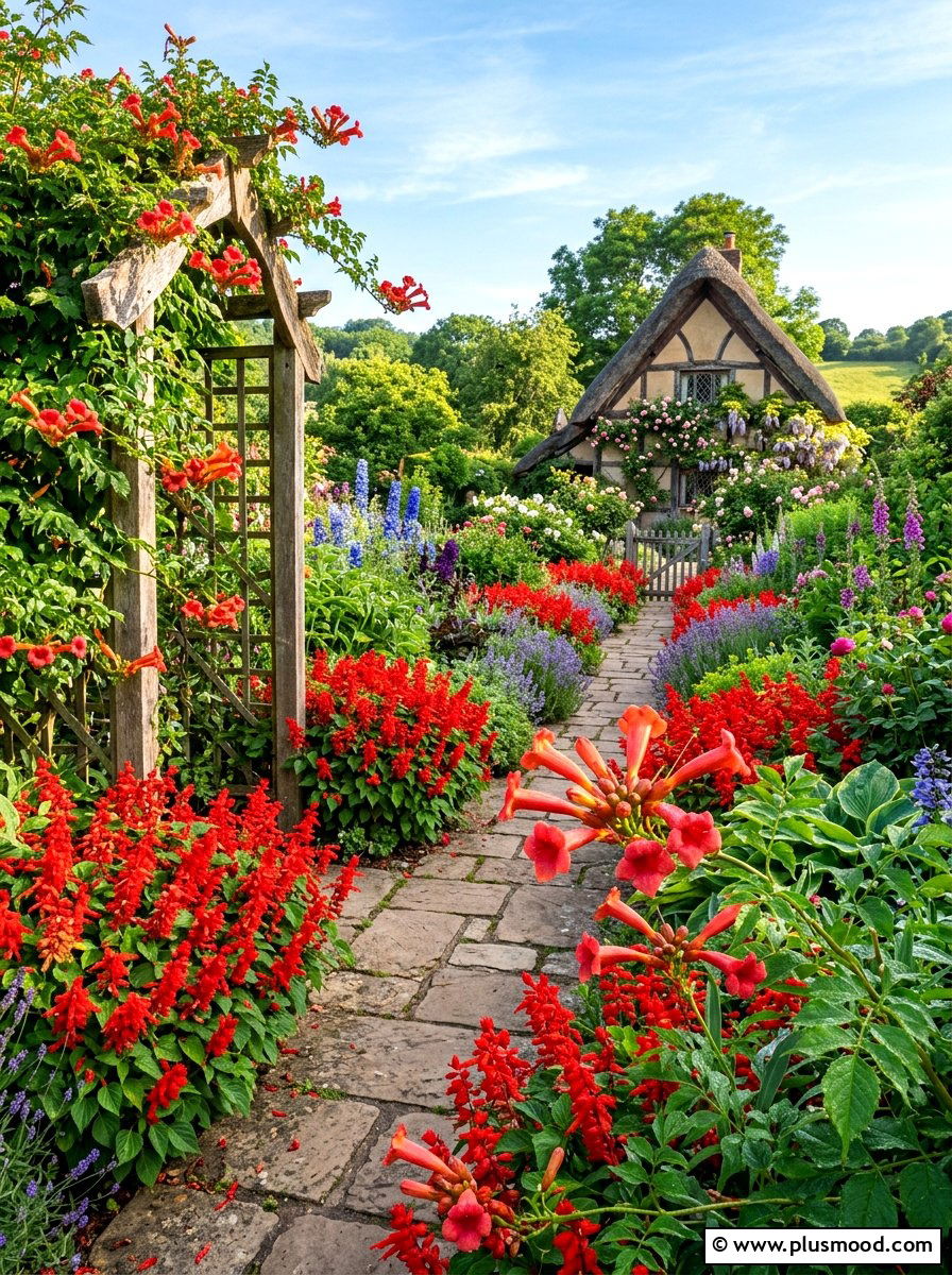 Red tubular flowers for hummingbirds - 25 summer hummingbird garden ideas