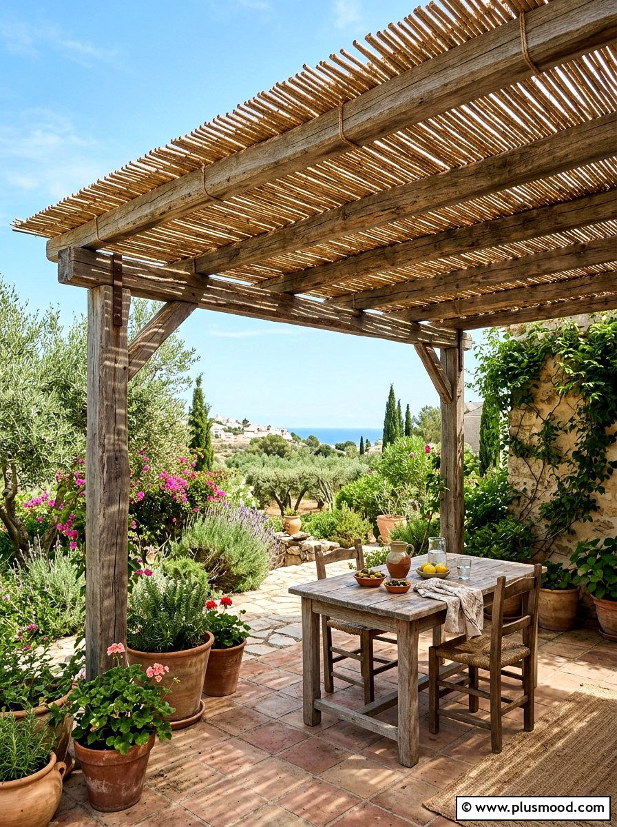 Reed Fencing Roof - 25 small backyard ideas with shade