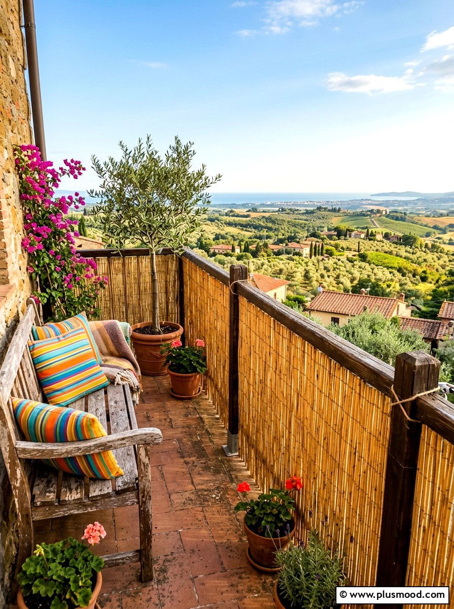 Reed fence roll - 25 summer balcony privacy ideas