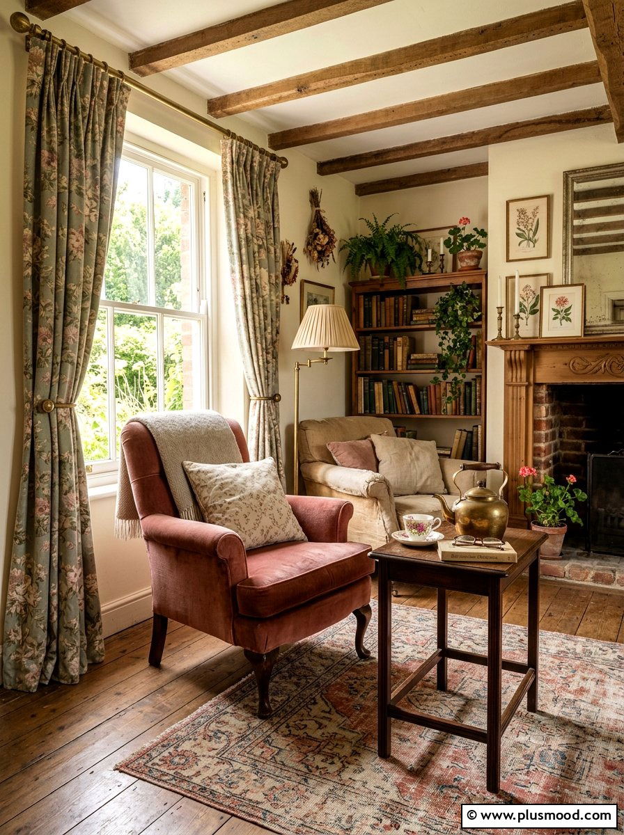 Refined cottagecore living area - 25 summer to fall transition decor ideas