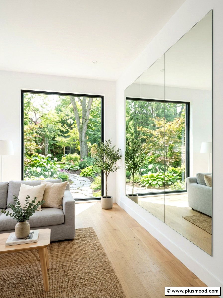 Reflective Mirror Space Expansion - 25 summer decorating ideas for small homes