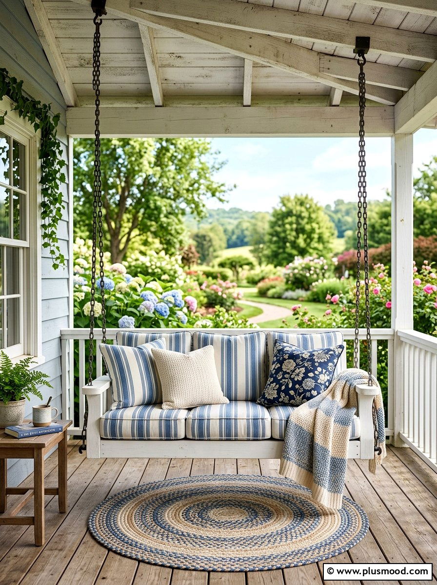 Relaxing Porch Swing - 25 summer front porch ideas on a budget