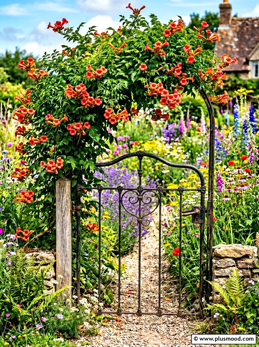 Repurposed Bed Frame - 25 summer garden trellis ideas