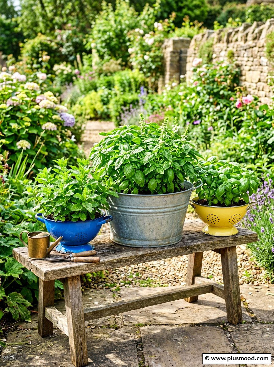 Repurposed planter herb garden - 25 summer herb garden ideas