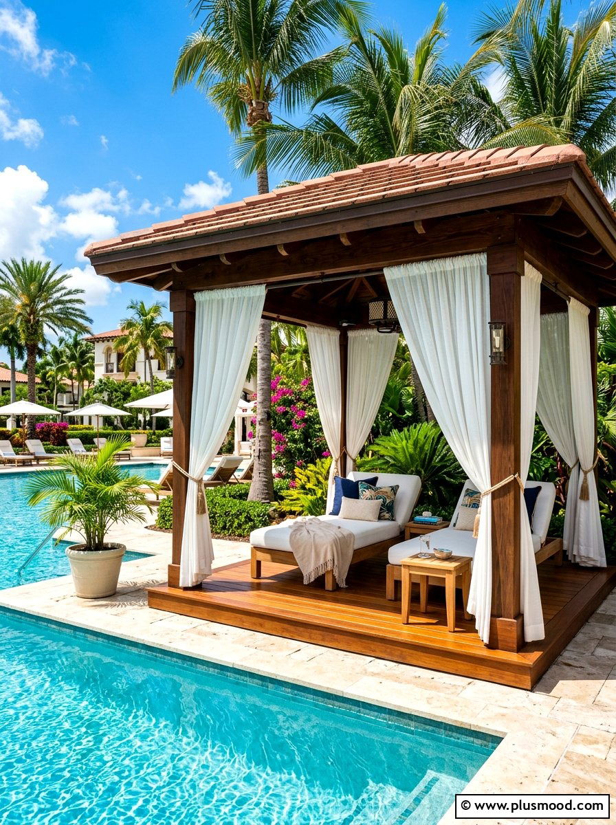 Resort style cabana - 25 summer backyard tropical ideas