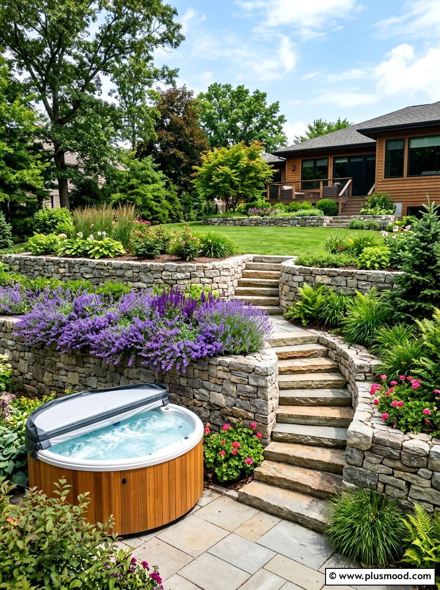 Retaining Wall Backyard Landscaping - 25 pool landscaping ideas for hot tubs