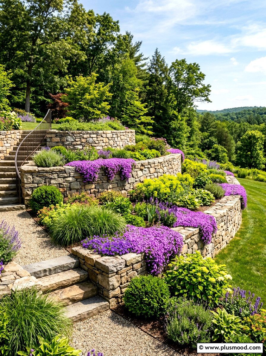 Retaining Wall Bed - 25 summer landscape makeover ideas