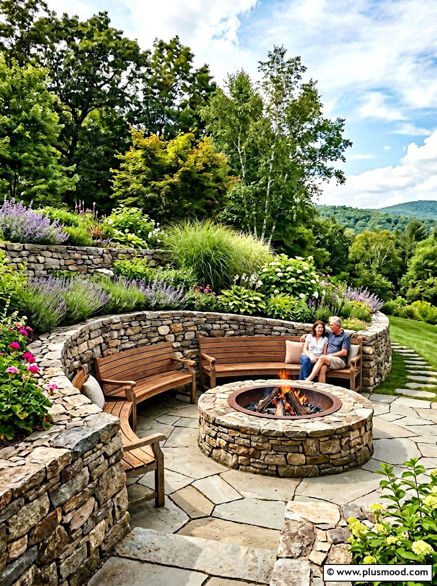 Retaining Wall Fire Pit - 25 small backyard ideas with fire pit