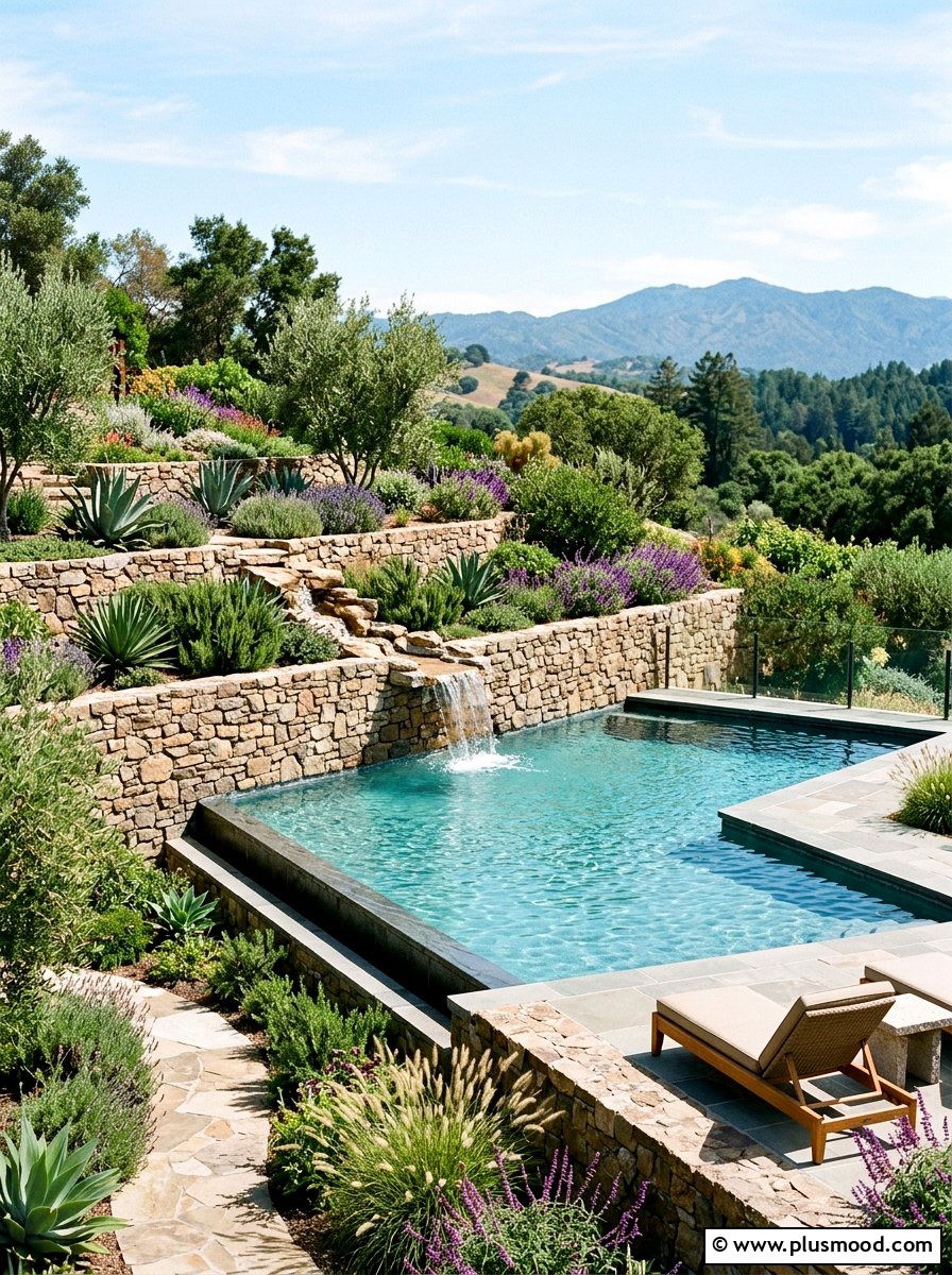 Retaining Wall Pool - 25 pool landscaping ideas for narrow yards