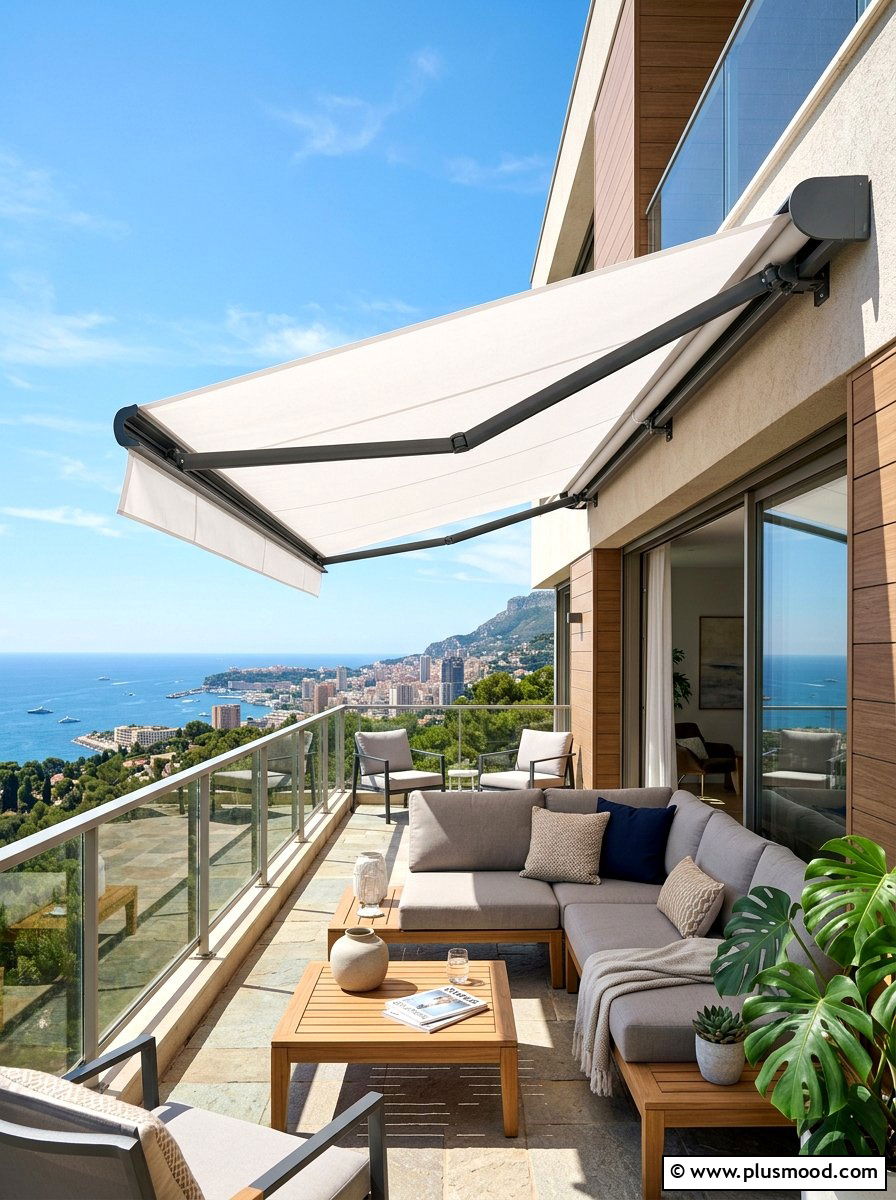 Retractable Awning - 25 summer balcony shade ideas