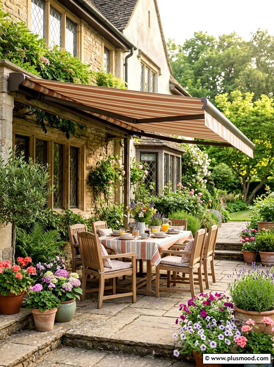 Retractable Patio Awning - 25 summer backyard shade ideas