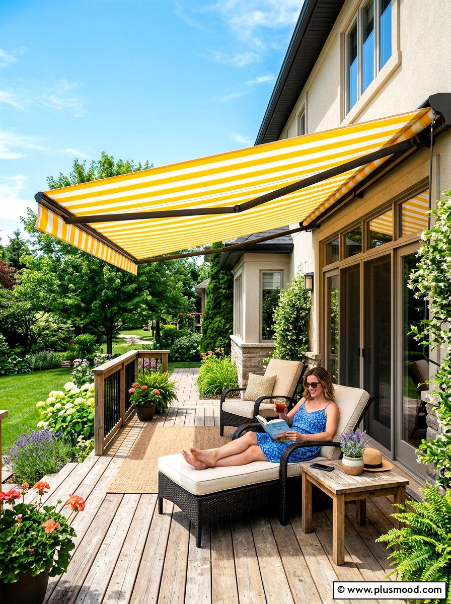 Retractable Patio Awning - 25 summer outdoor living patio ideas