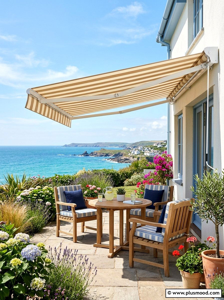 Retractable Patio Awning - 25 summer patio ideas for small spaces