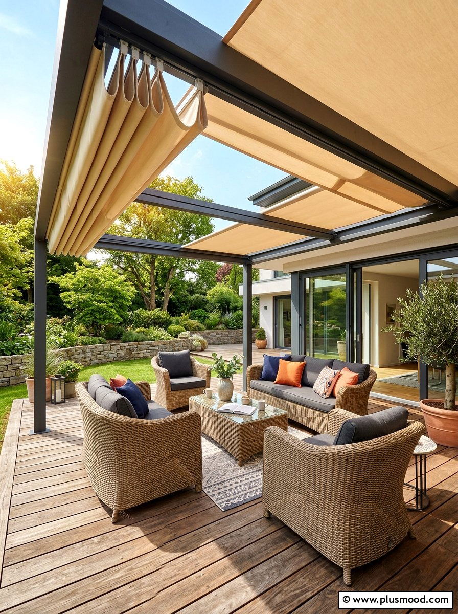 Retractable Roof Pergola - 25 summer backyard pergola ideas