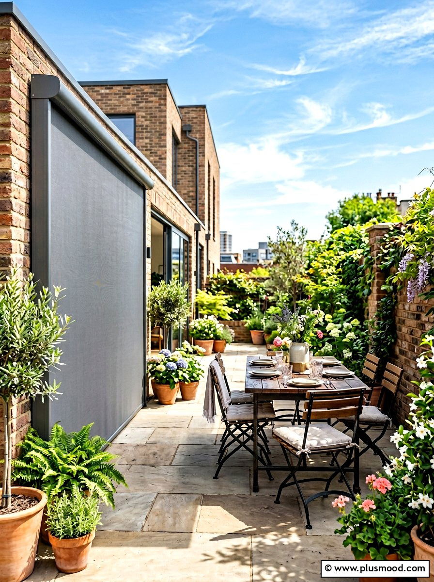 Retractable Side Awning - 25 summer garden privacy screen ideas